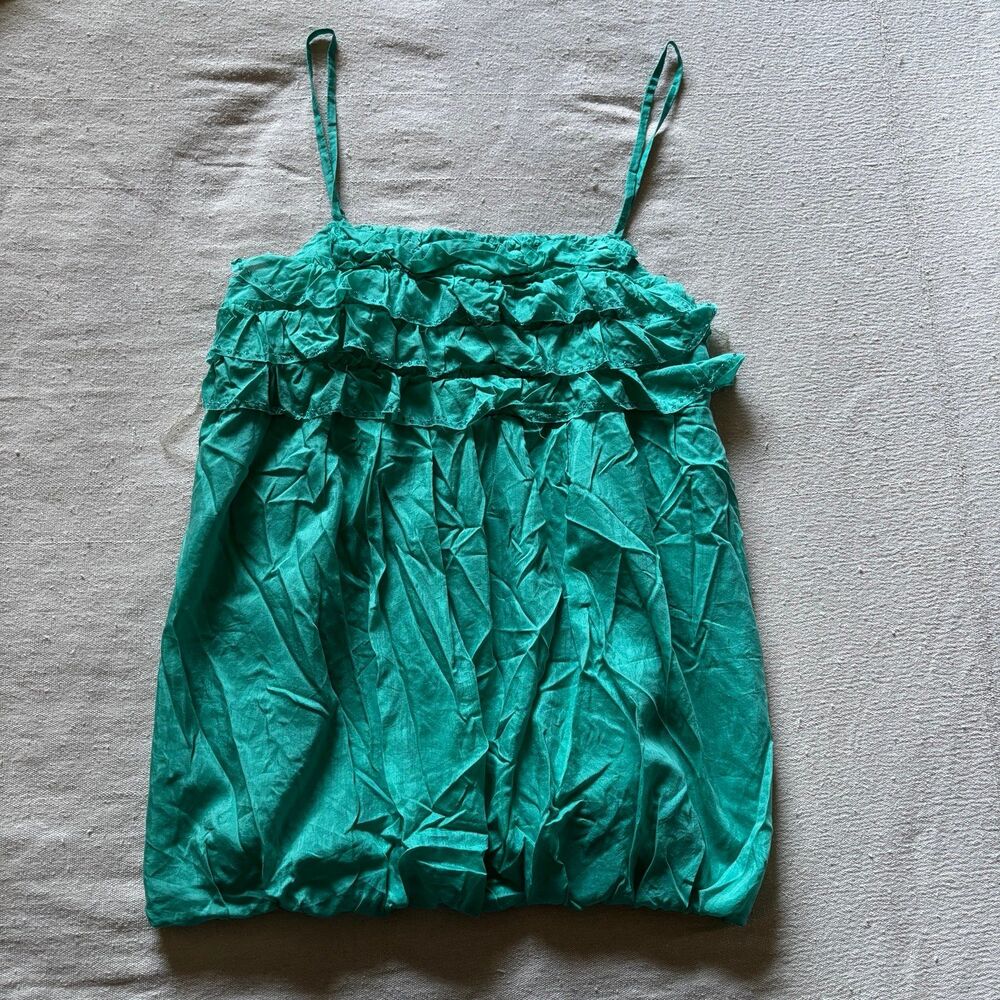 Y2K Silk blend Ruffled Spaghetti Strap Top